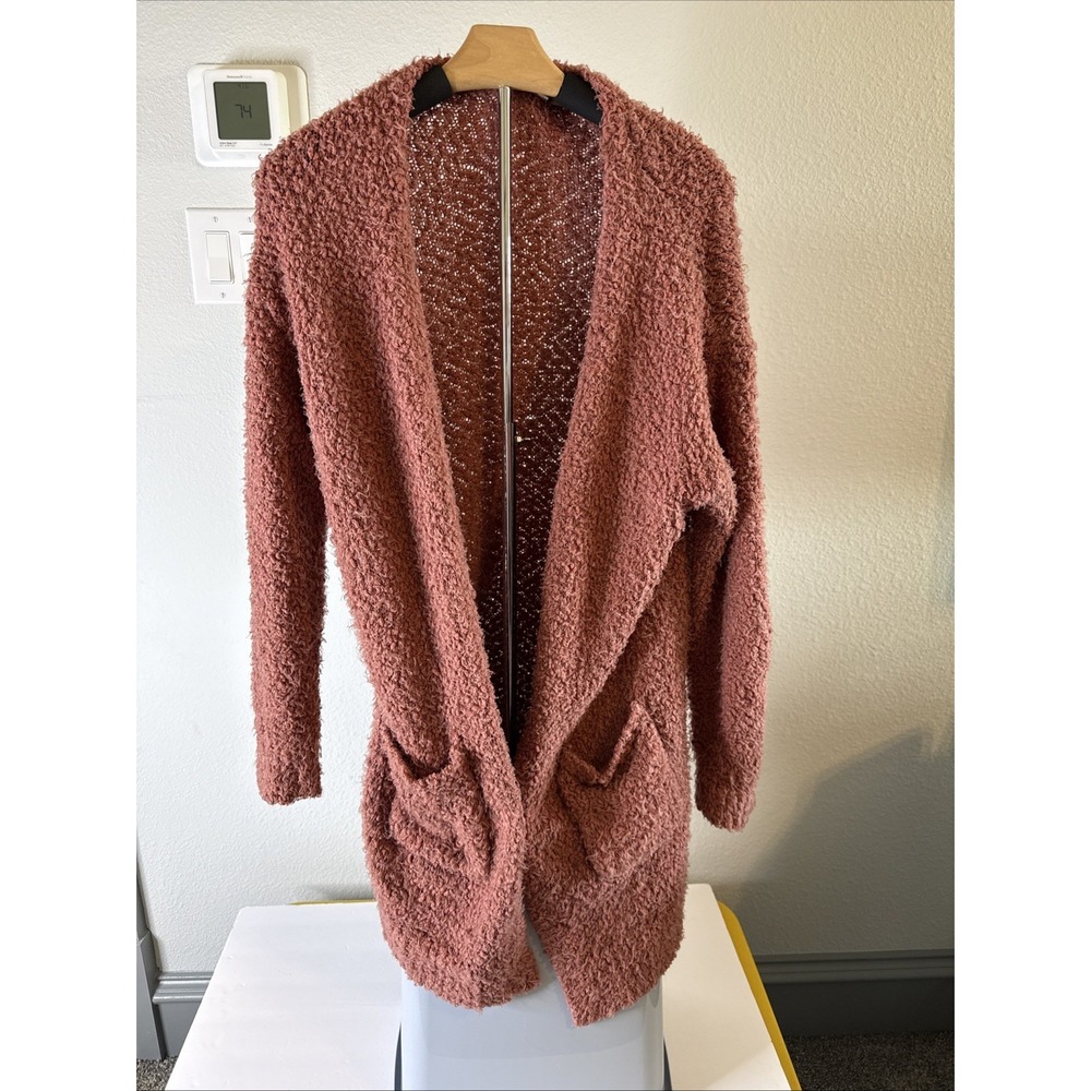 Love Tree Women's Pink Open Cardigan With Pockets Size Large